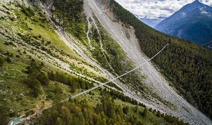 طولانی ترین پل معلق جهان در سوییس افتتاح شد