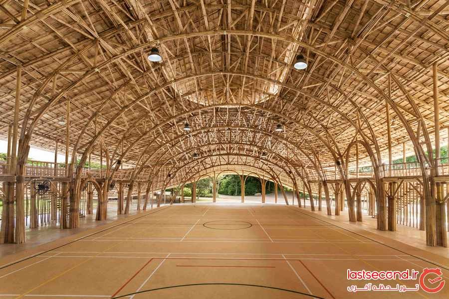 سالن ورزشی که کاملا از بامبو ساخته شده است ‏