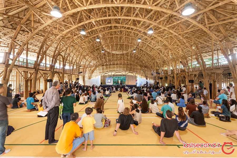 سالن ورزشی که کاملا از بامبو ساخته شده است ‏