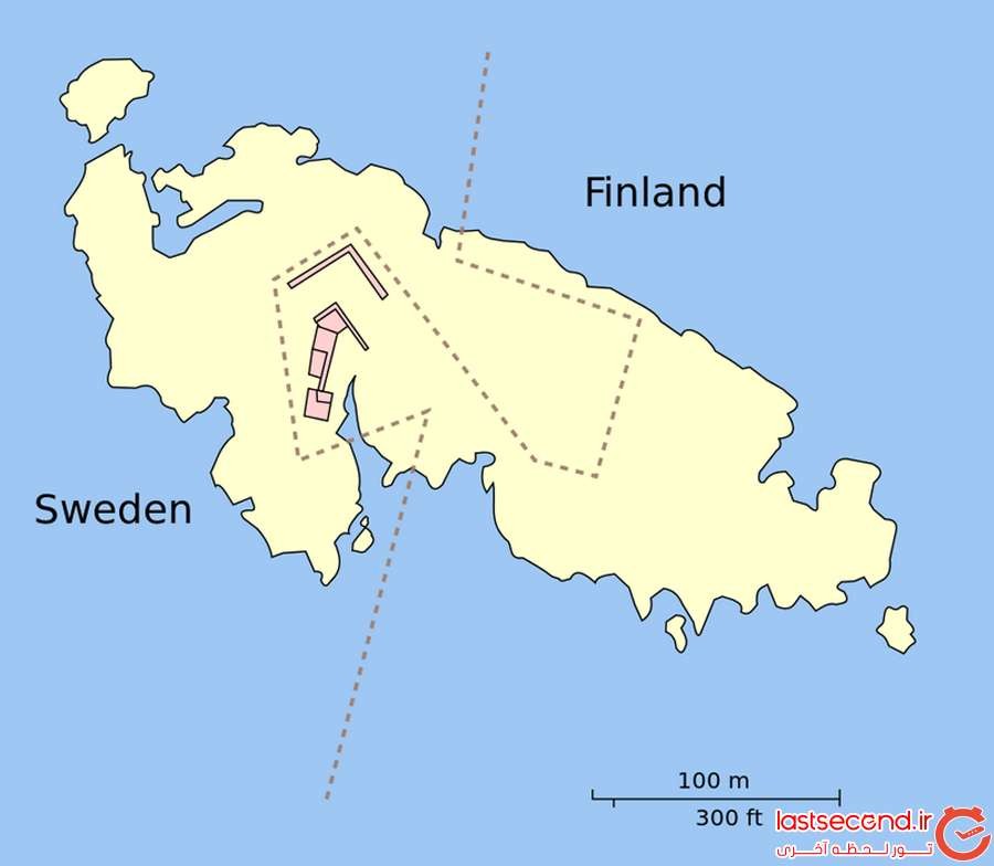 مرزهای عجیب سوئد و فنلاند در جزیره ی مارکت 