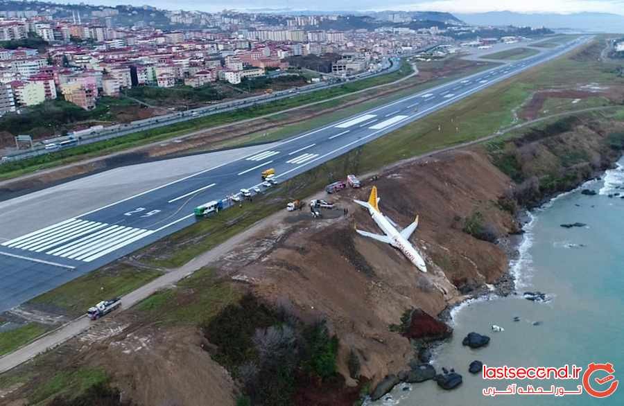 فرود معجزه آسای یک هواپیمای مسافربری در ترکیه