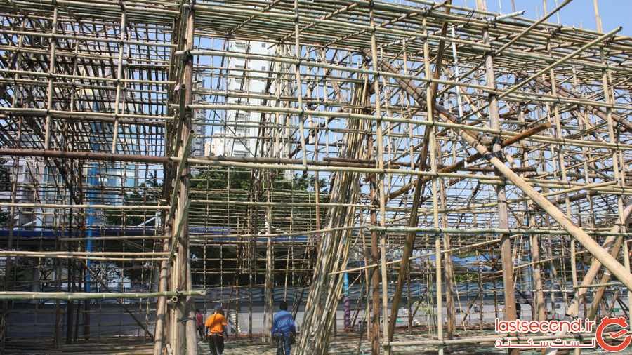 نحوه ی ساخت یک تئاتر بامبو در هنگ کنگ