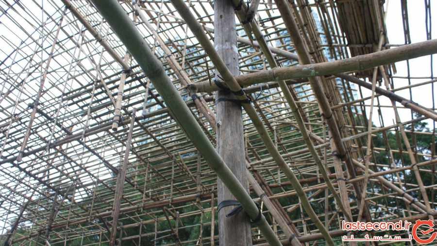 نحوه ی ساخت یک تئاتر بامبو در هنگ کنگ