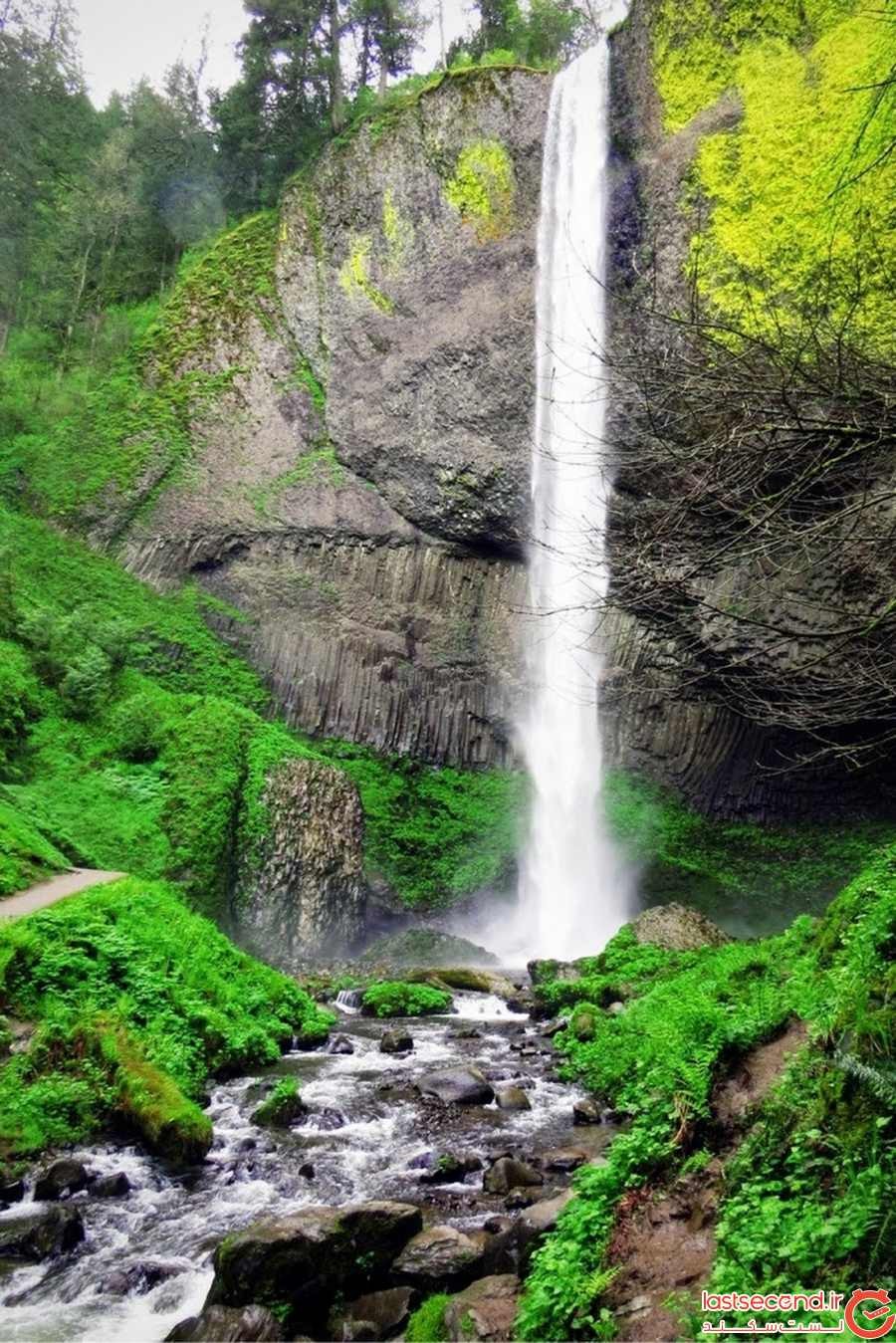 4 آبشار دره  ی حاصلخیزکلمبیا که از آتش سوزی جان سالم به در بردن