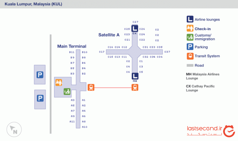 نقشه فرودگاه کوالالامپور