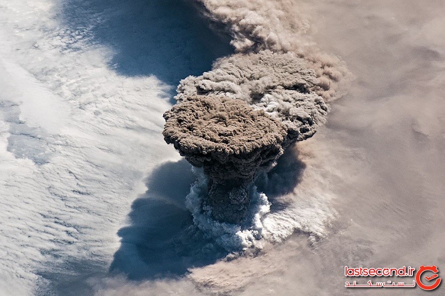  آتش‌فشان روسی برای اولین بار پس از 95 سال فوران نمود و فضانوردان توانستند تصویر آن را از فضا ثبت کنند.