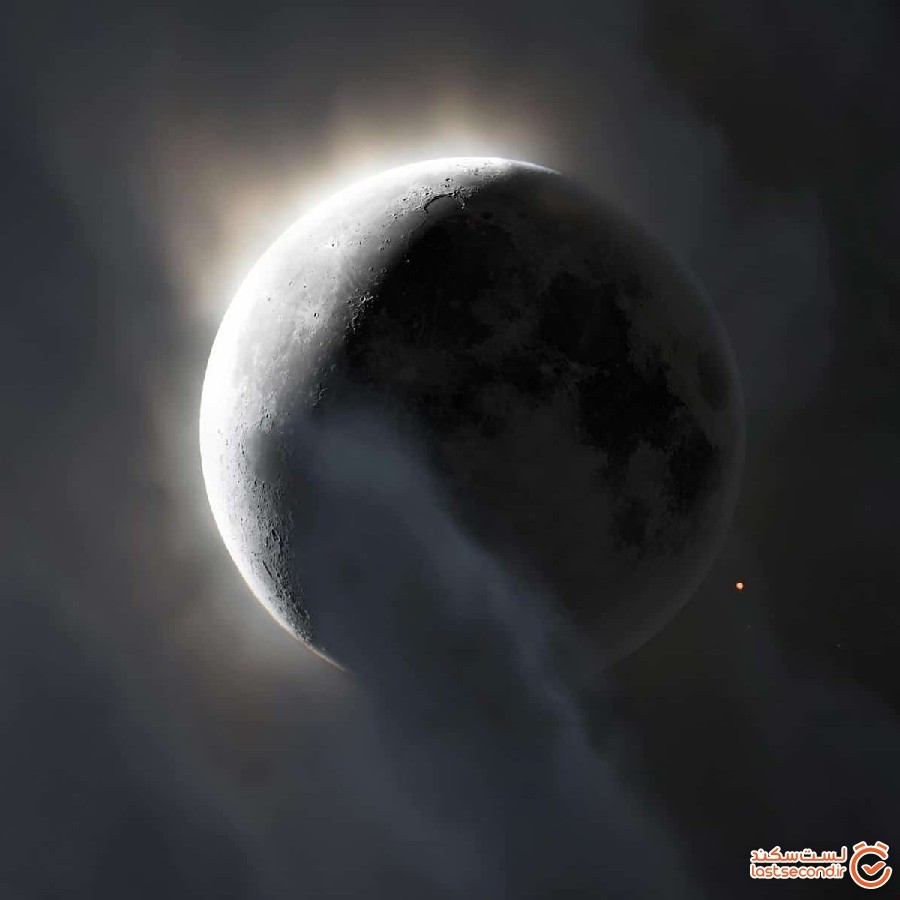 عکاسی که تصویر مریخ را هنگام عبور از پشت ماه شکار کرد!