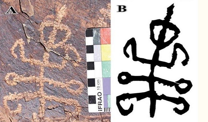 سنگ نگاره ای عجیب از یک ملخ نشسته در استان مرکزی کشف شد!