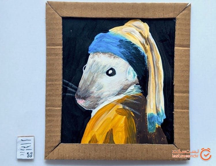 زوجی در قرنطینه یک موزه هنر کوچک برای حیوان خانگی خود که یک جفت موش هستند، ساختند.