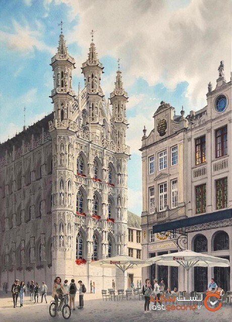 این هنرمند گردشگر نقاشی‌های آبرنگ بسیار ظریفی کشیده است که معماری کهن اروپا را جاودانه می‌سازند