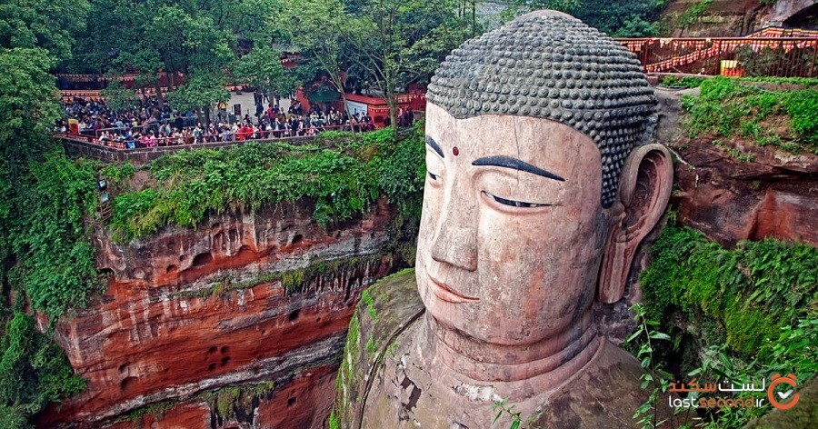 بزرگ‌ترین پیکره سنگی بودا جهان در چین تا حدودی توسط سیل غرق‌شده است