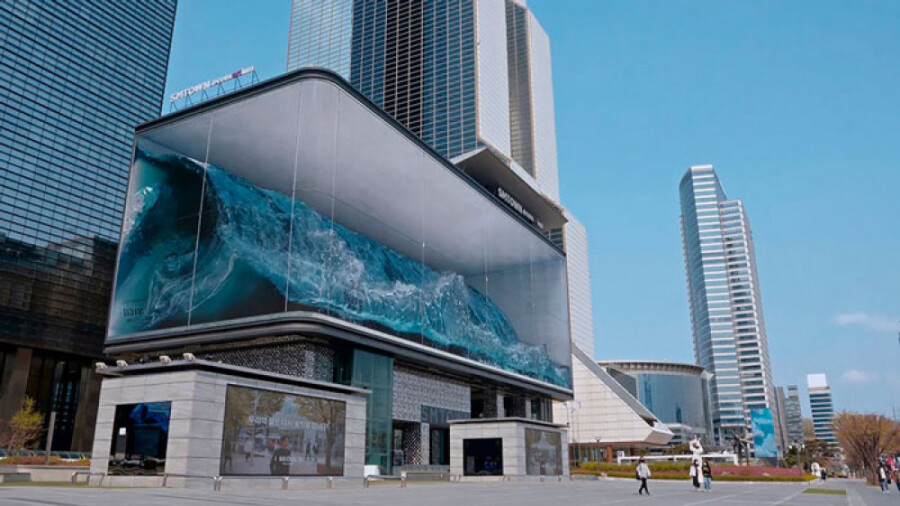 دیوارهای سه بعدی، امواج دریا را به شهر آورده‌اند!