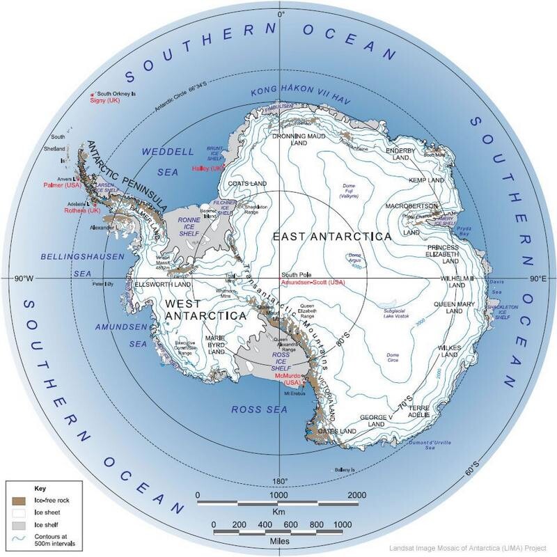 نقشه قاره جنوبگان