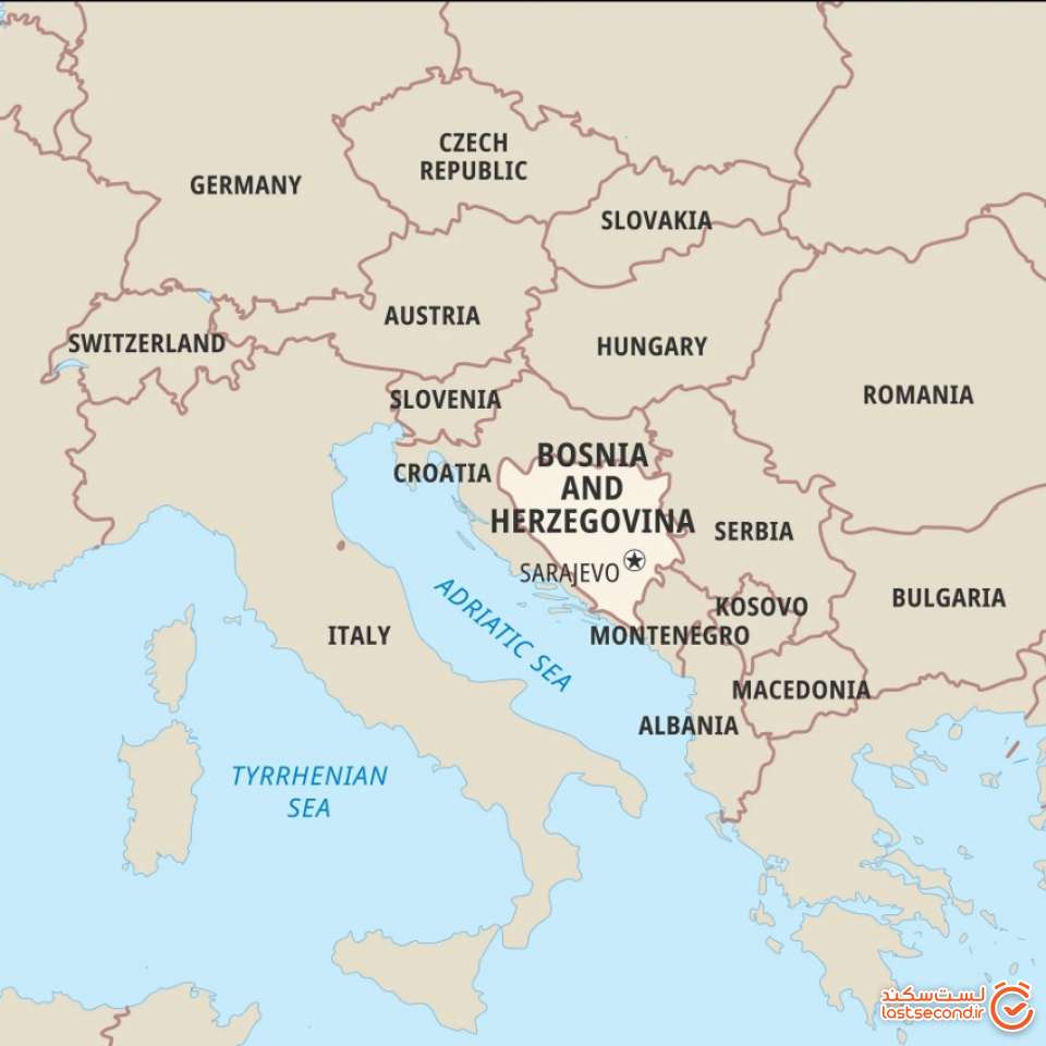 نقشه کشور بوسنی و هرزگوین