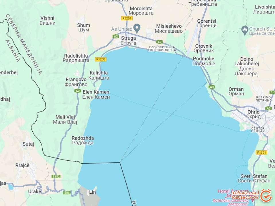 موقعیت ناحیه مرزی بین آلبانی و مقدونیه شمالی