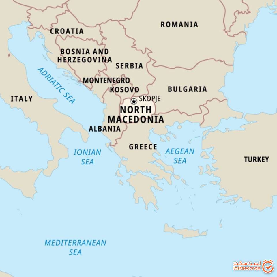 موقعیت مقدونیه شمالی در نقشه