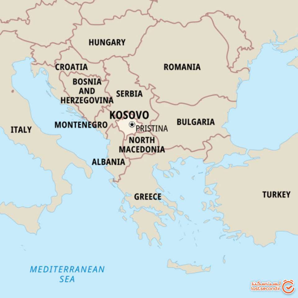 موقعیت کوزوو در نقشه
