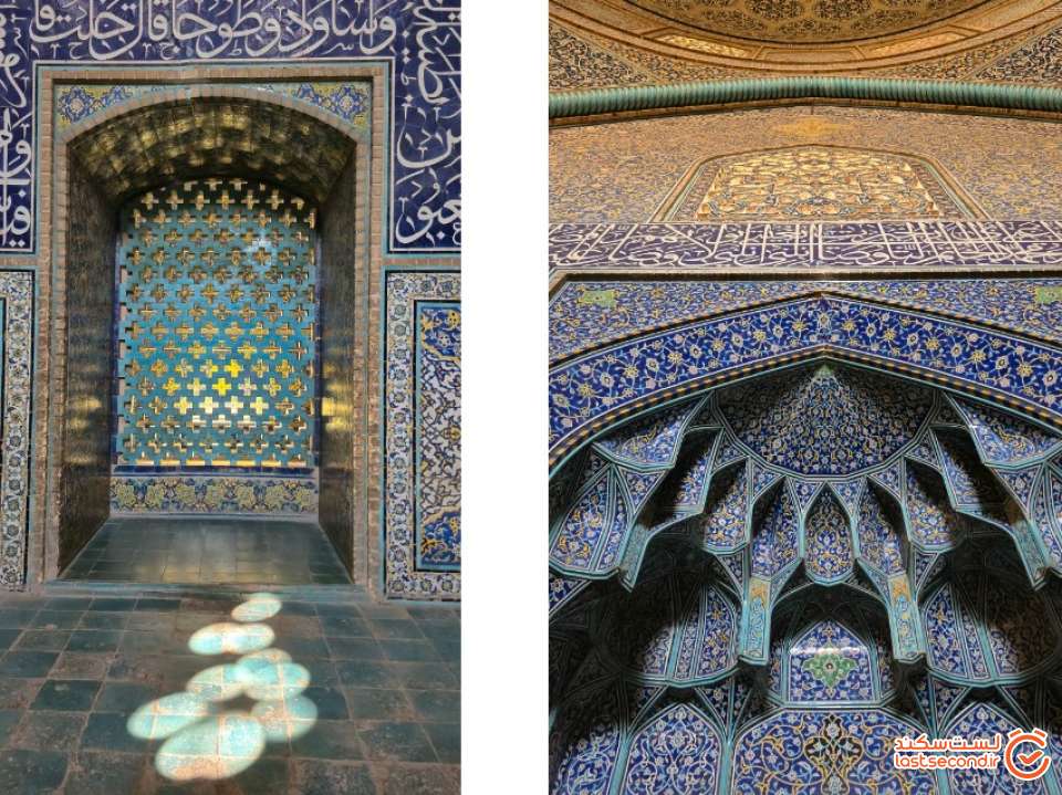 تصویر 40: گچ&zwnj;بری&zwnj;های زیبای محراب و سایر قسمت&zwnj;ها