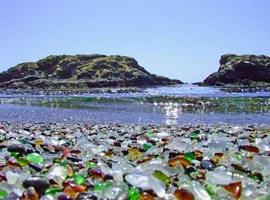 ساحل از جنس شیشه در شمال کالیفرنیا + تصاویر