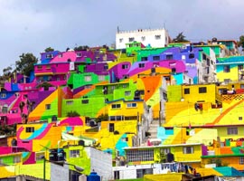 محله ای در مکزیک رنگین کمان می شود